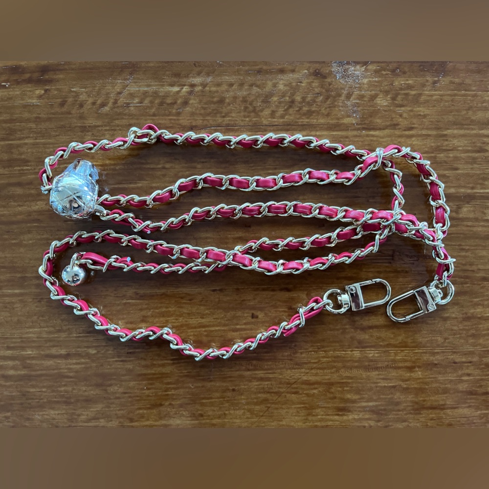 New Adjustable Crossbody Strap Twisted Red Leather Chain or replacement - Picture 8 of 13
